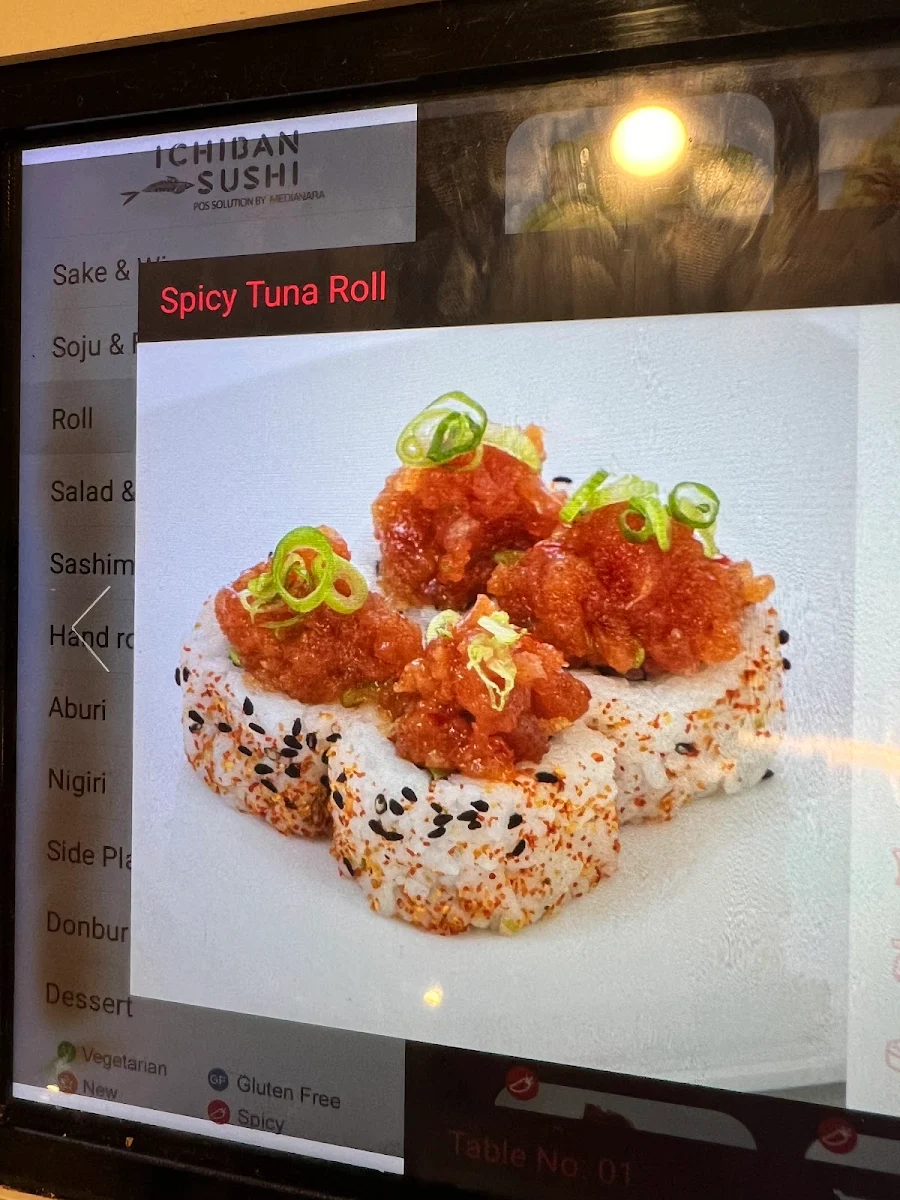 Menu, Ichiban Sushi CBD