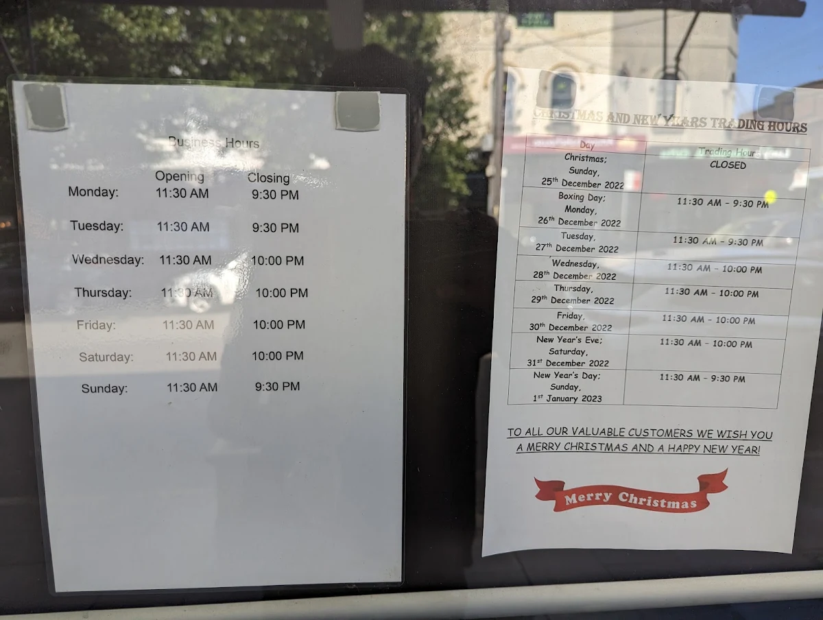 Menu, Indian home diner summer hill