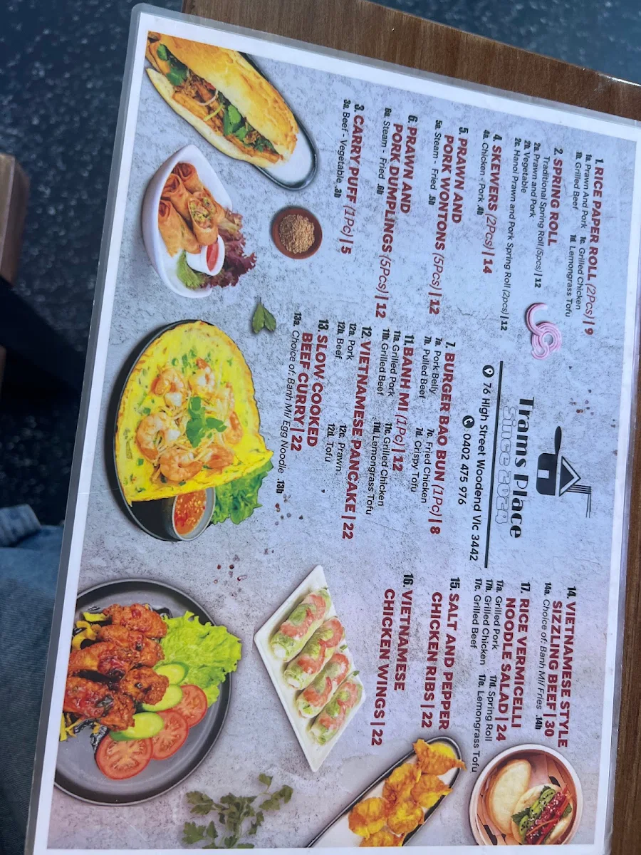 Menu, Trams Place