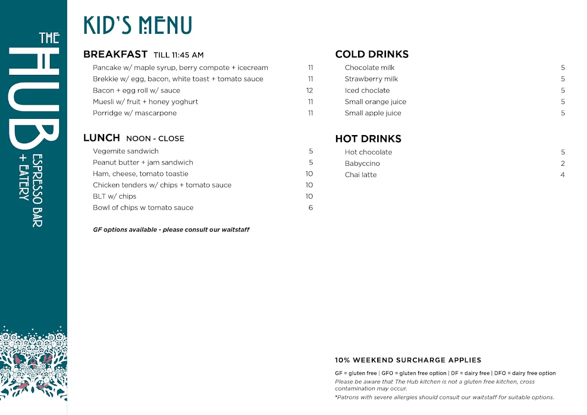 Menu, The Hub