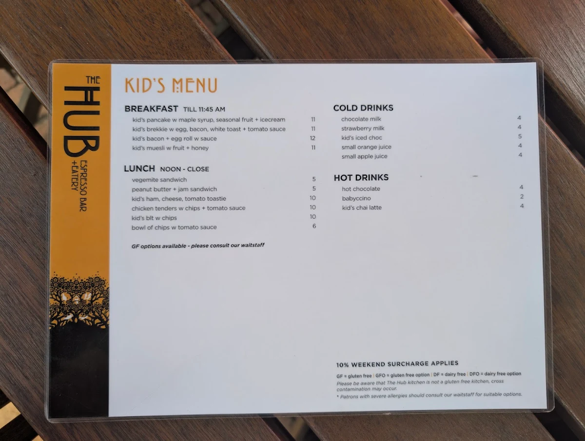 Menu, The Hub