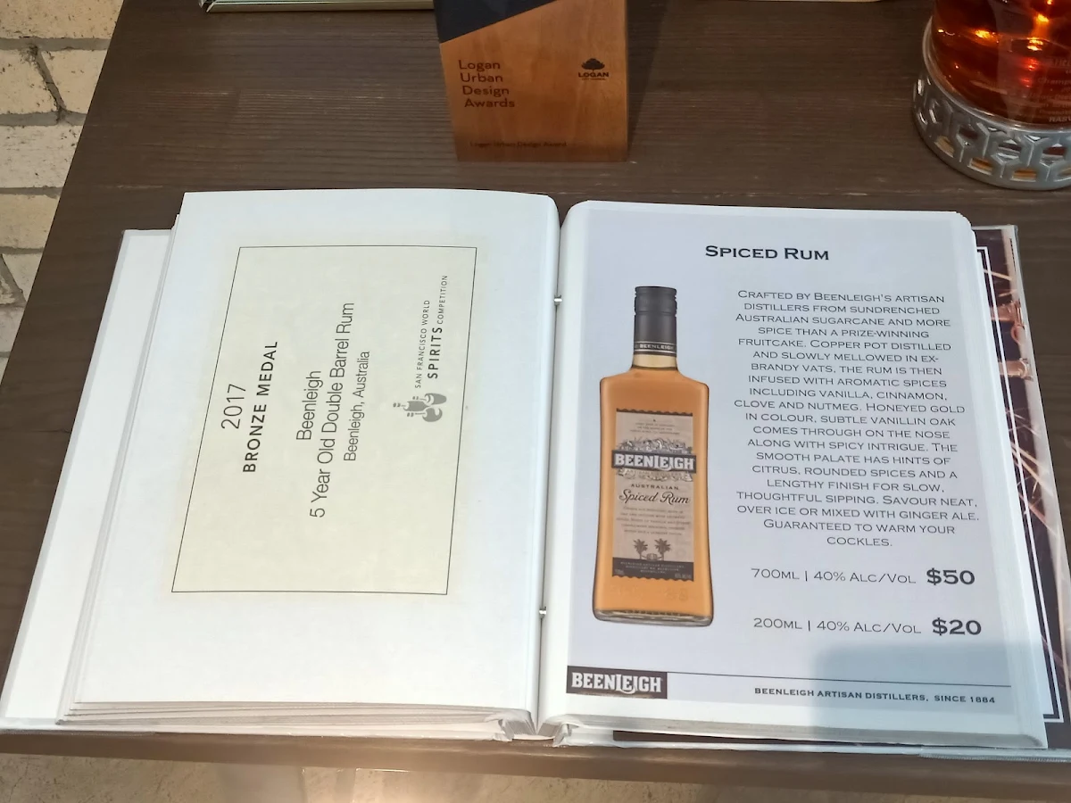 Menu, Beenleigh Artisan Distillery