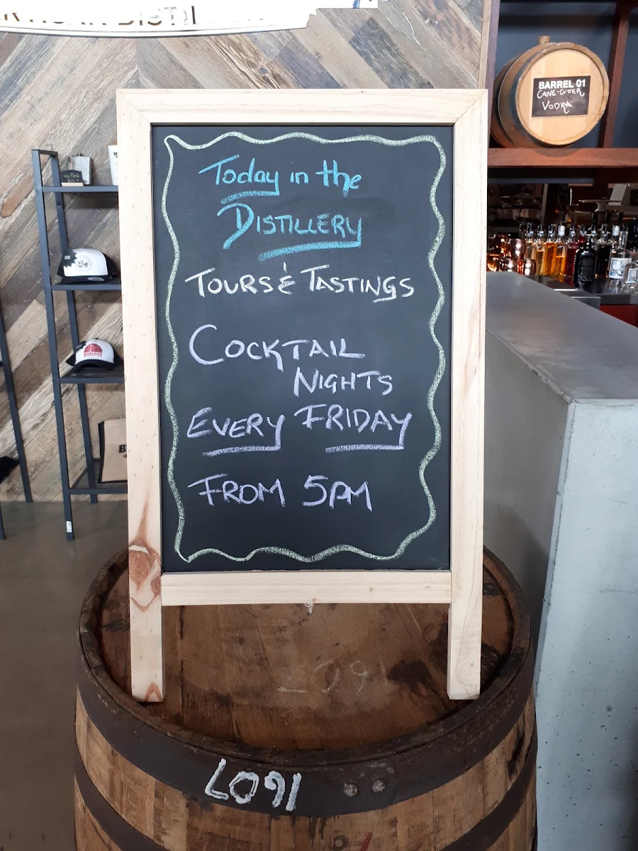 Menu, Beenleigh Artisan Distillery