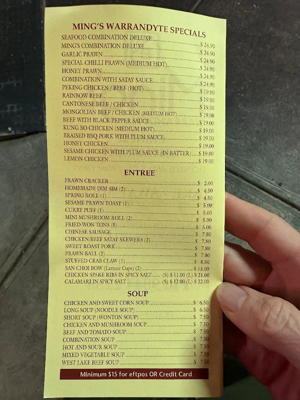 Ming's Warrandyte Chinese Restaurant
