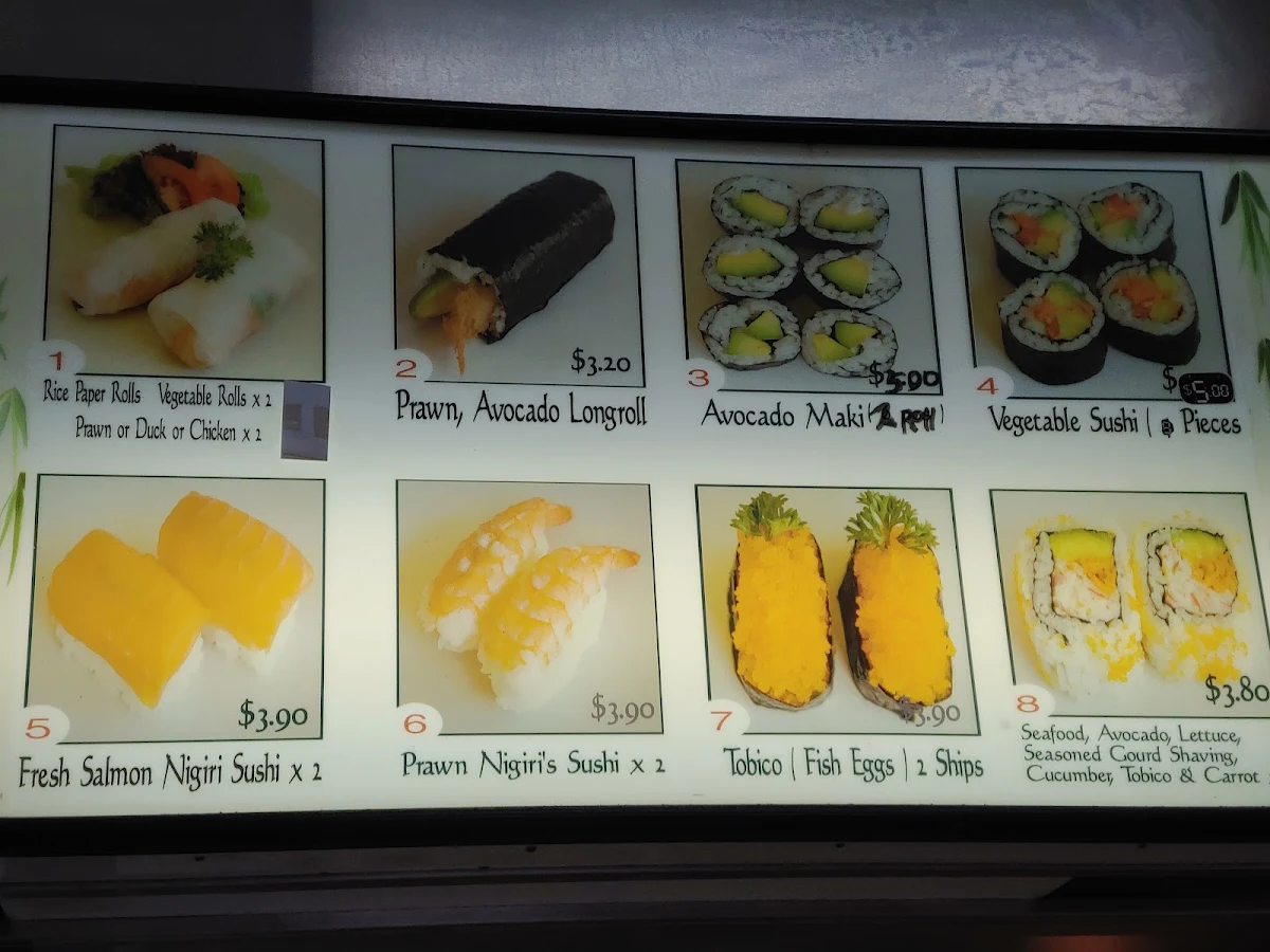 Menu, Koo Sushi