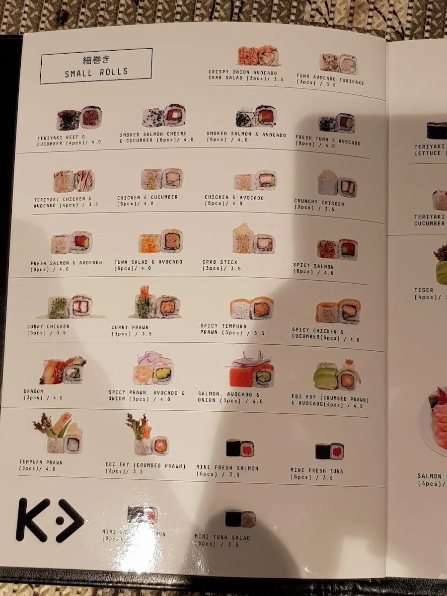 Menu, Kintaro Sushi