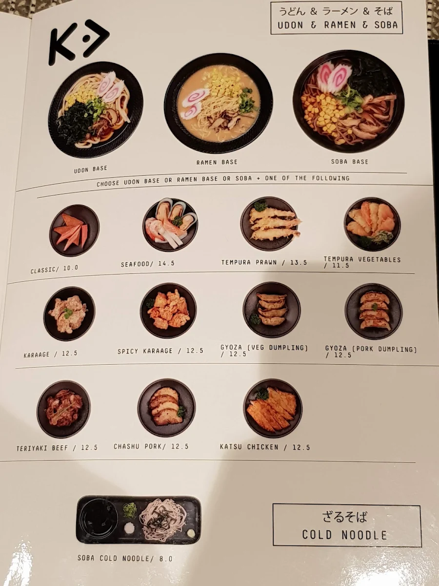 Menu, Kintaro Sushi