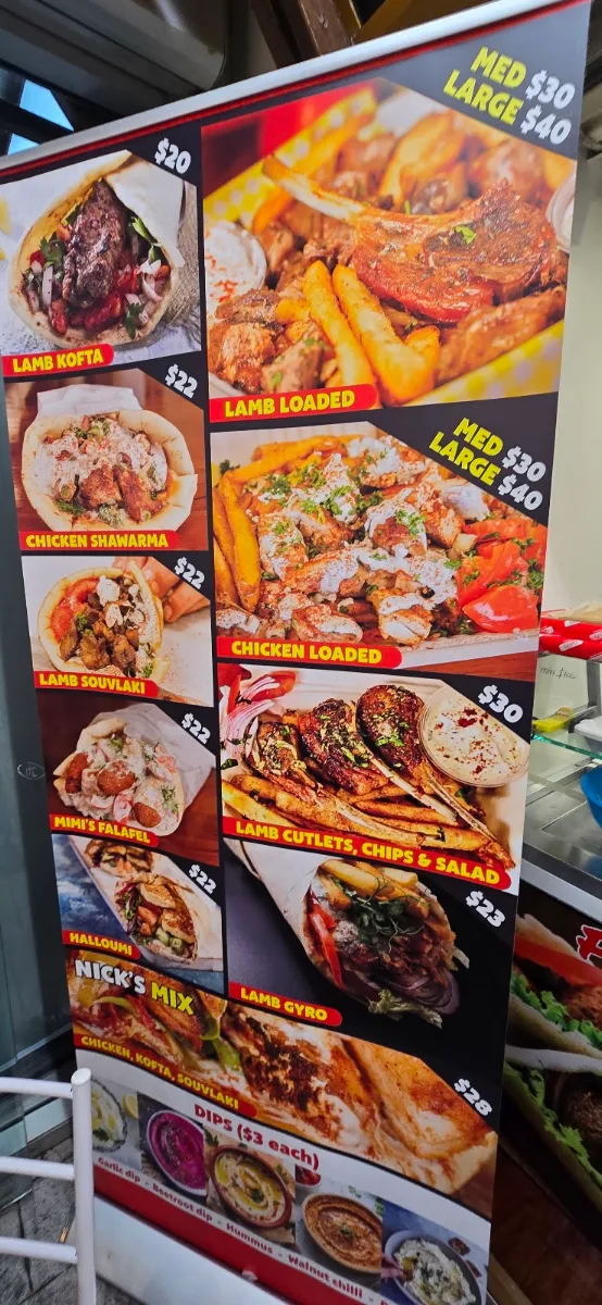 Menu, Cairns Souvlaki Bar & Grill
