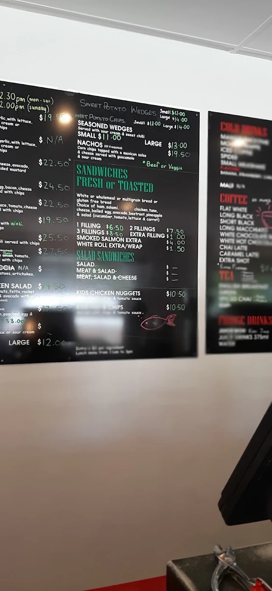 Menu, Cosi's Café