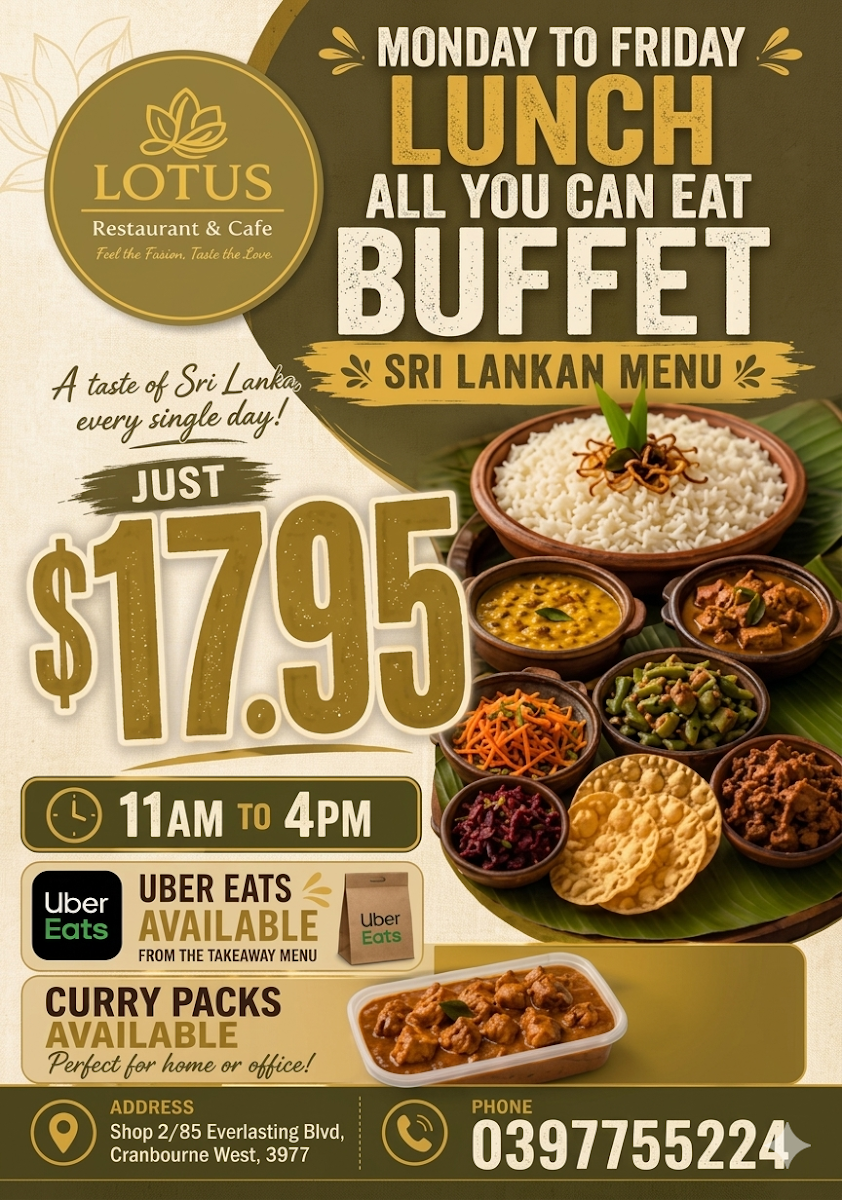Menu, Lotus Restaurant & Cafe