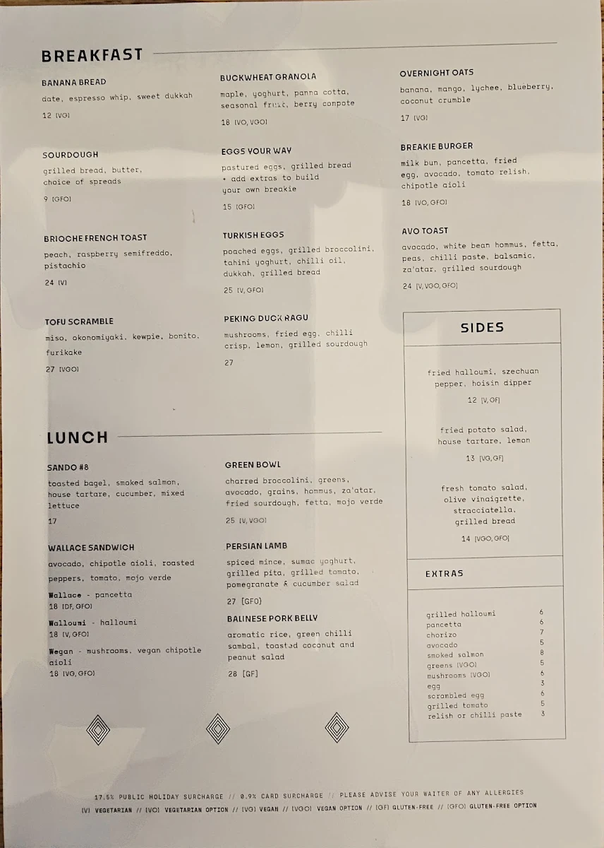 Menu, Exchange Coffee