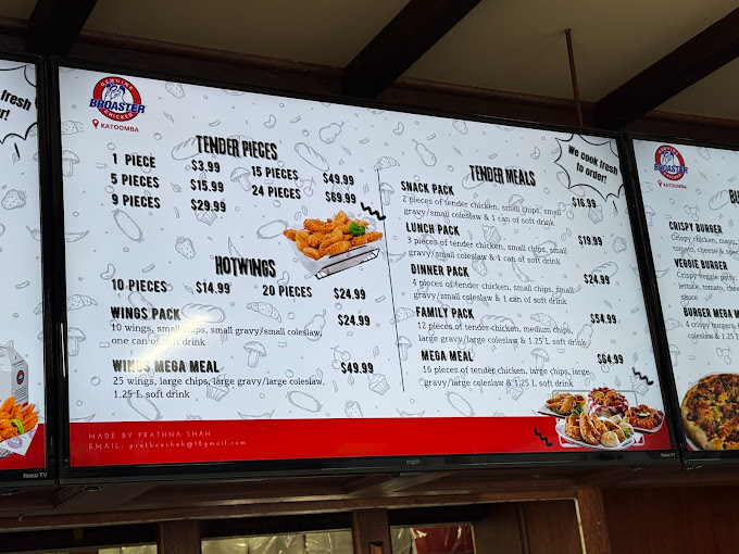 Menu, Broaster Chicken