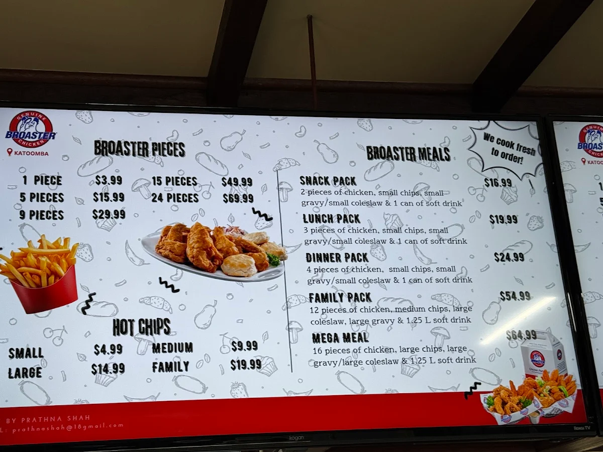 Menu, Broaster Chicken