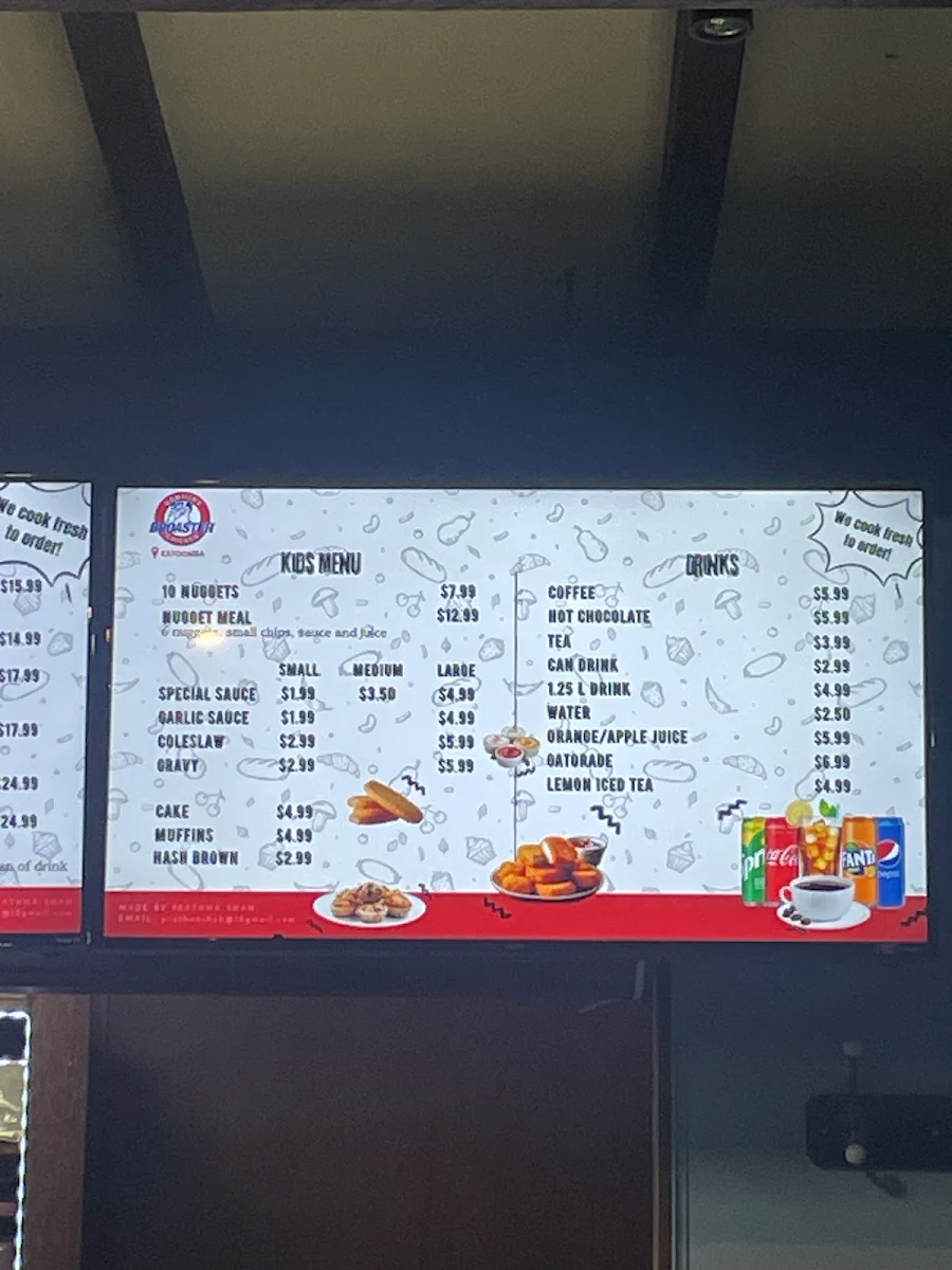 Menu, Broaster Chicken