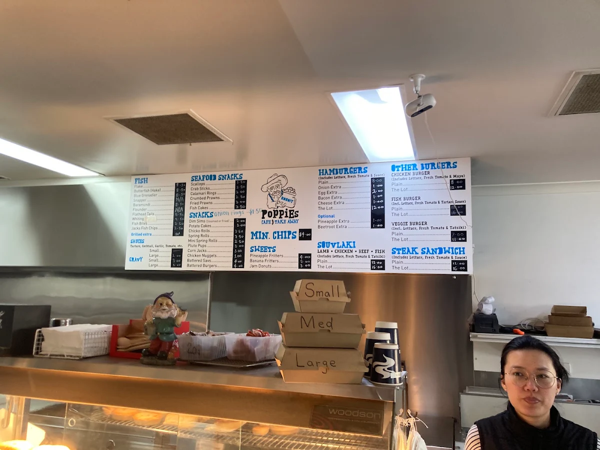 Menu, Poppies Cafe