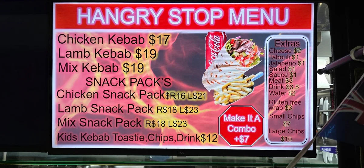 Menu, Hangry Stop