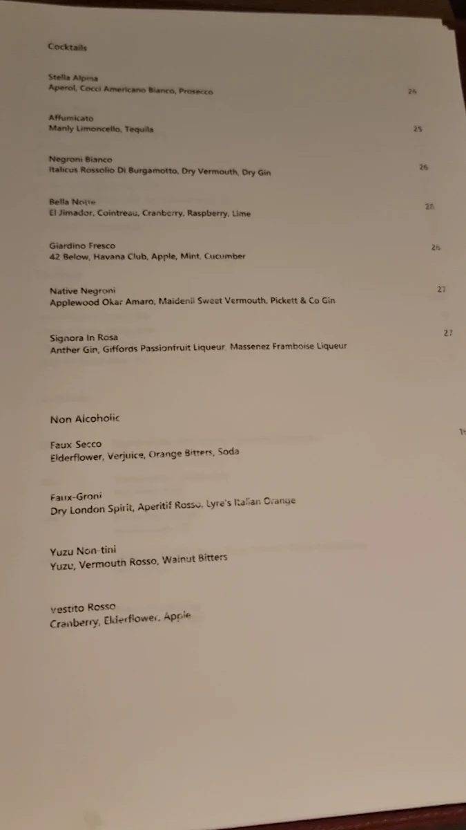 Menu, PASTORE