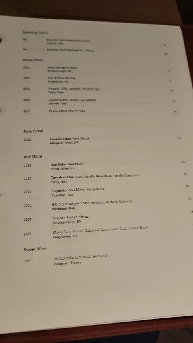 Menu, PASTORE