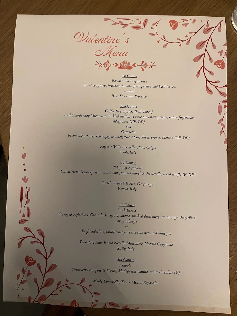 Menu, PASTORE
