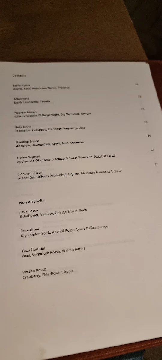 Menu, PASTORE