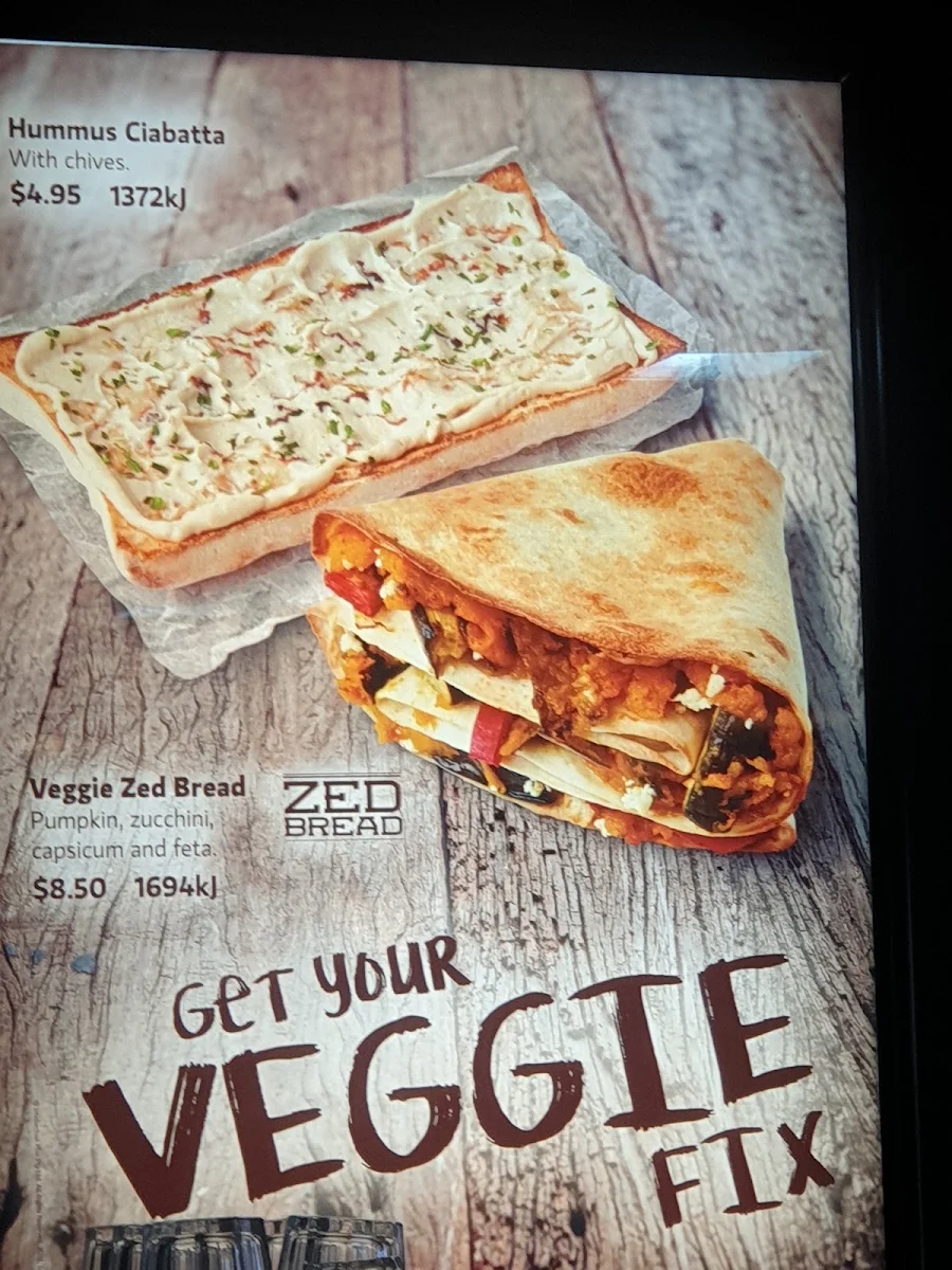 Menu, Zarraffa's Coffee Maroochydore