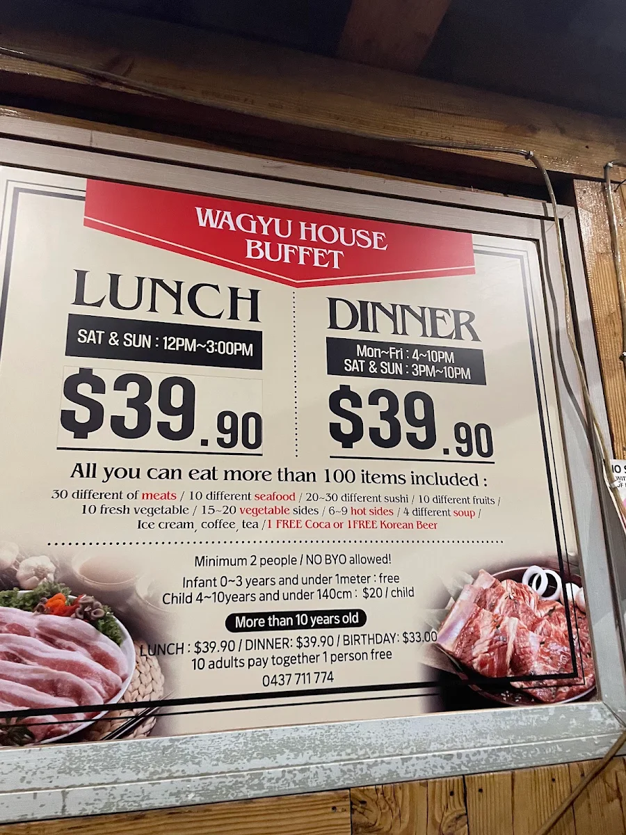 Menu, Wagyu House Croydon