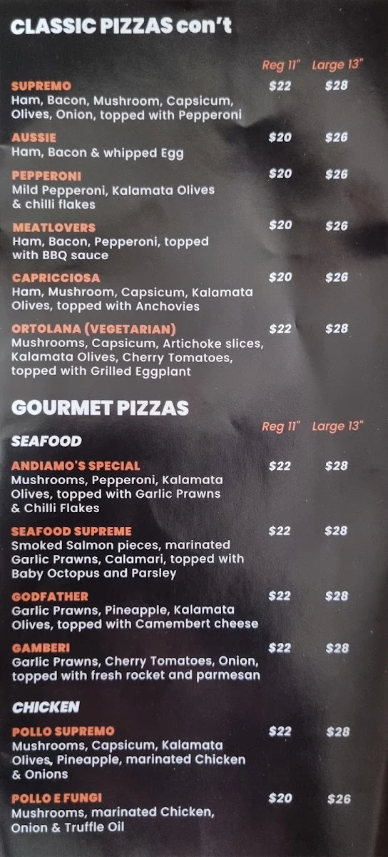 Menu, PizzaBox benowa