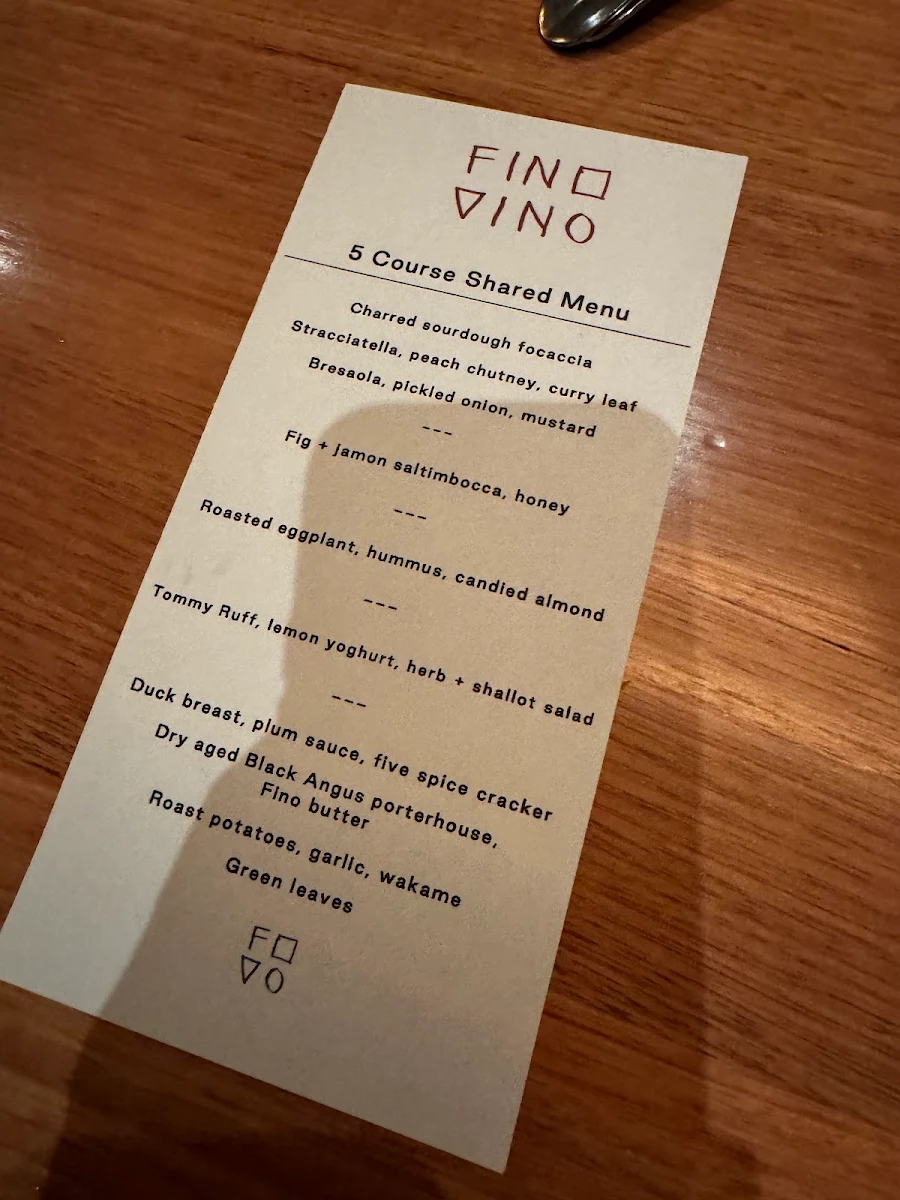 Menu, FINO VINO