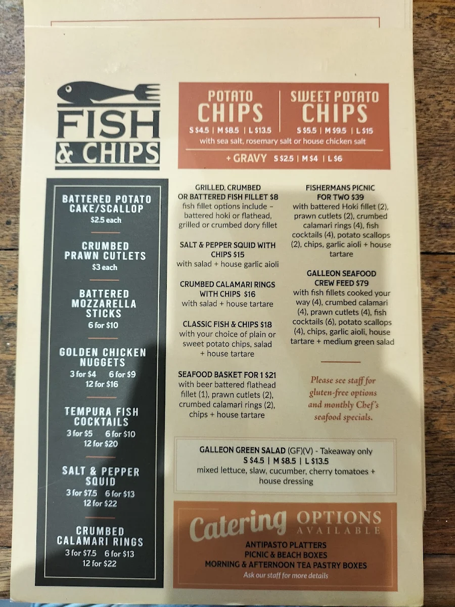 Menu, The Galleon 4223