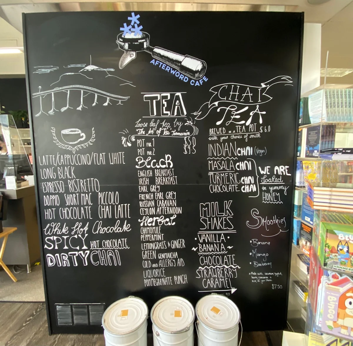 Menu, Afterword Cafe
