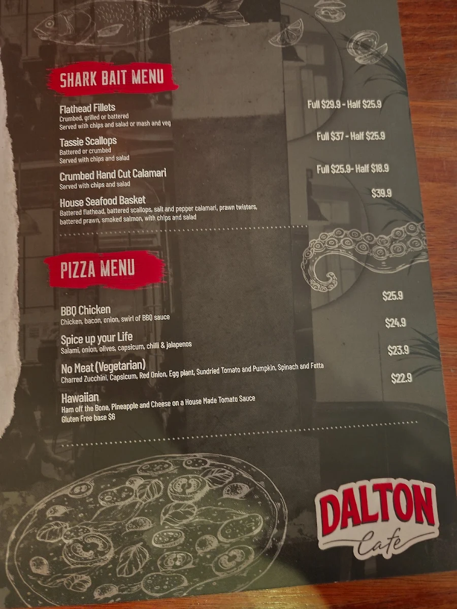 Menu, Dalton Cafe