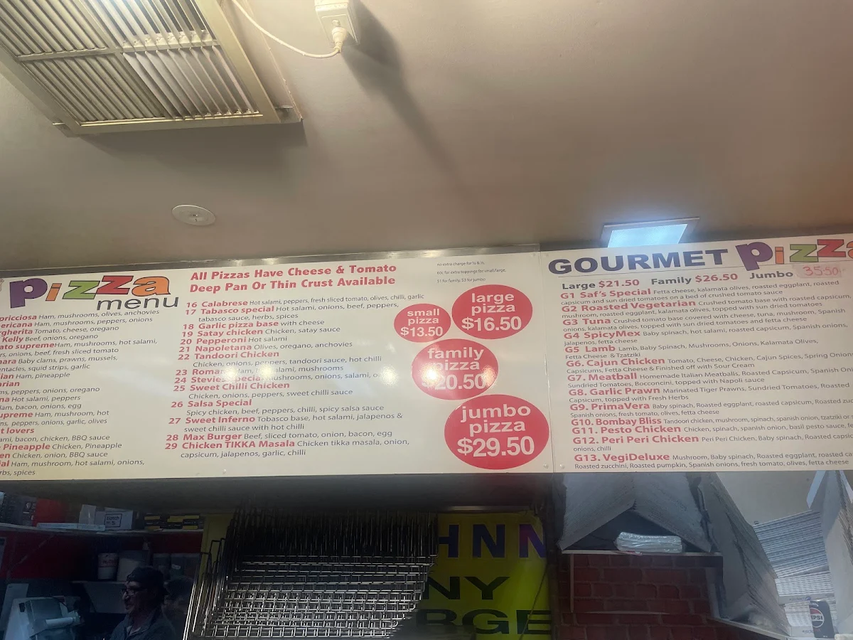 Menu, Johnny Boys Pizza Keysborough