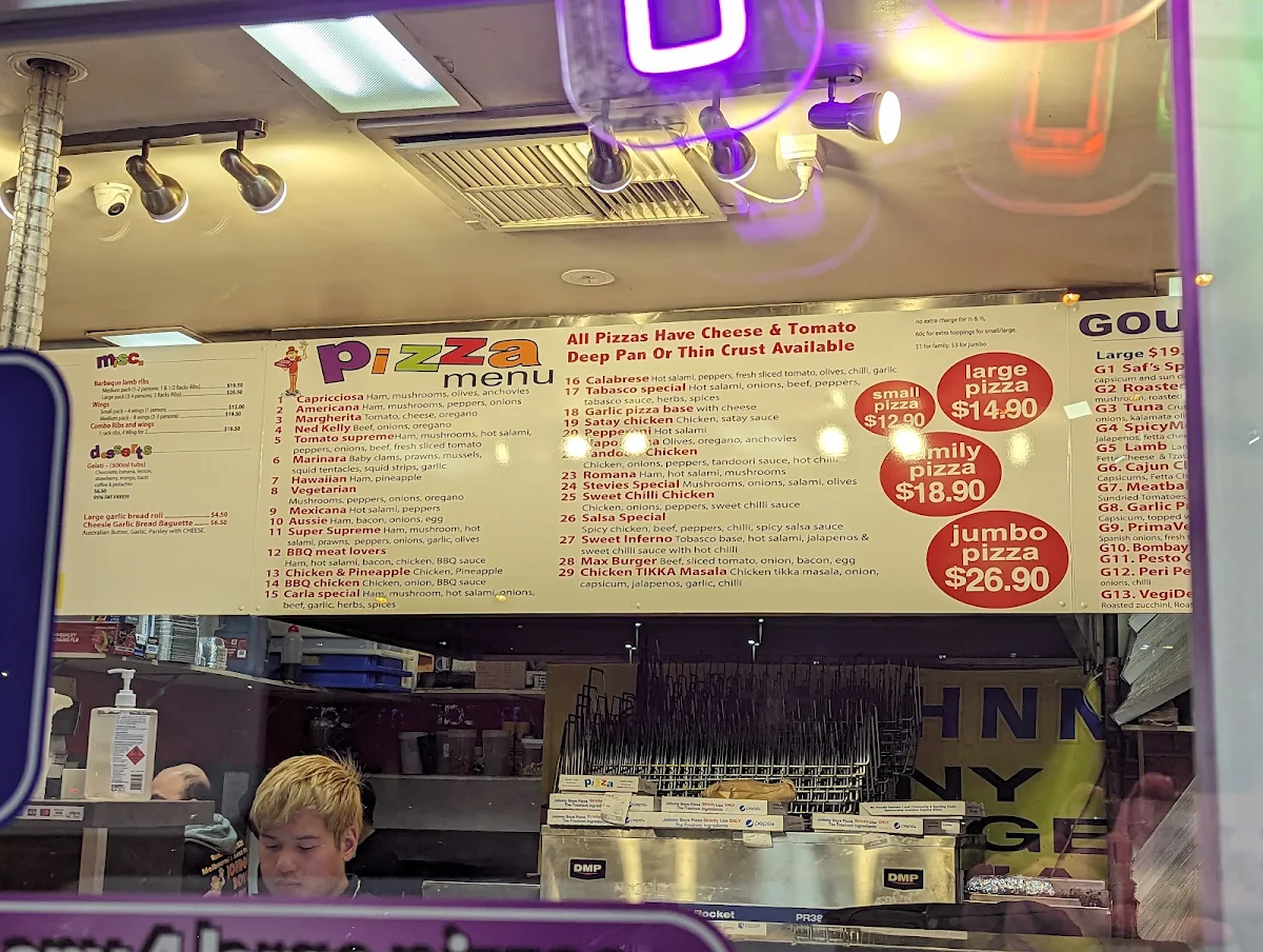 Menu, Johnny Boys Pizza Keysborough