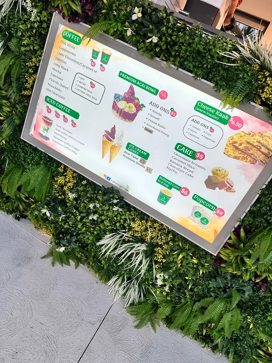 Menu, iJuice Sugarcane Chullora Drive Thru