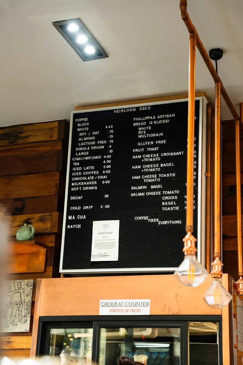 Menu, Heirloom Seed