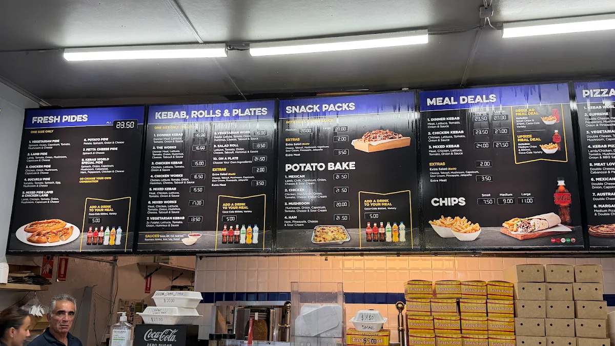 Menu, Kebab World