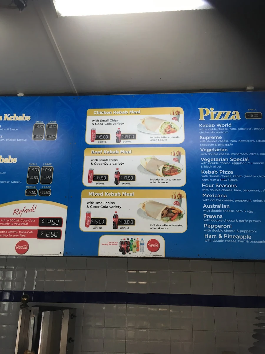 Menu, Kebab World