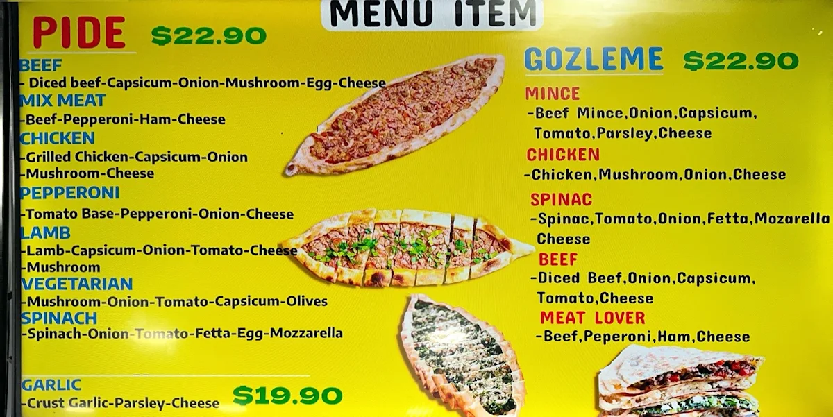 Menu, Karalee Kebab & Grill
