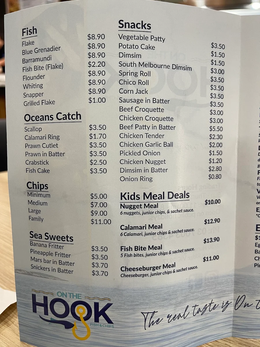 Menu, On the Hook