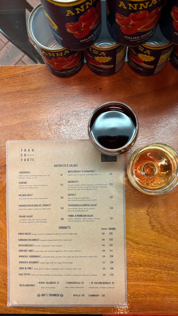 Menu, Francoforte Spaghetti Bar