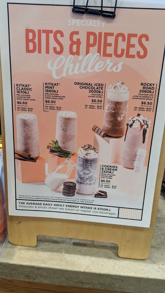 Menu, Gloria Jean's Epping Pacific
