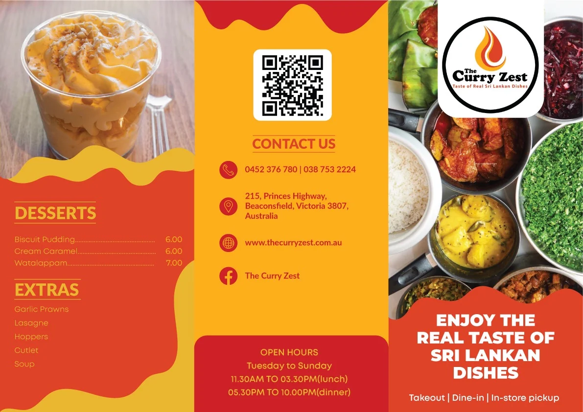 Menu, The Curry Zest