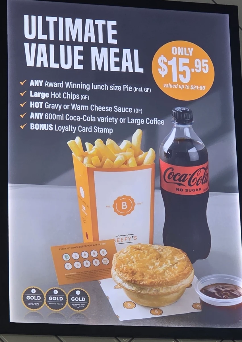 Menu, Beefy's Cannon Hill