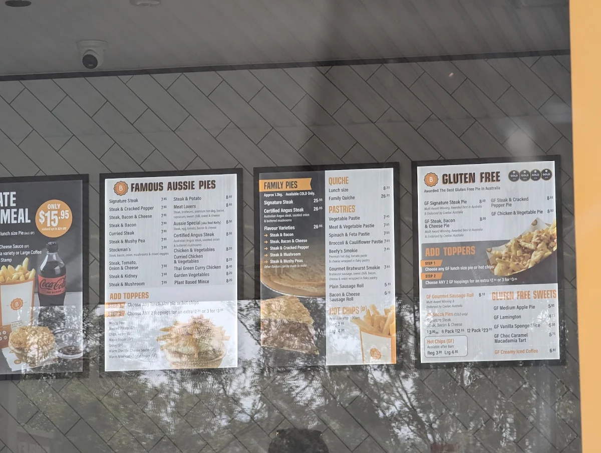 Menu, Beefy's Cannon Hill
