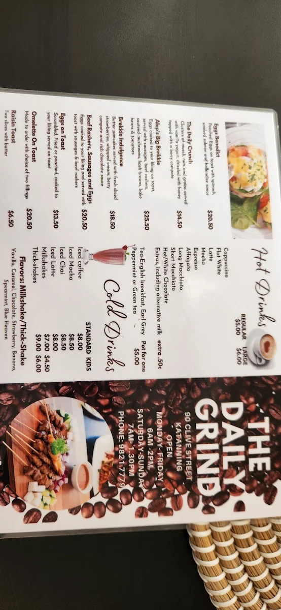 Menu, The Daily Grind