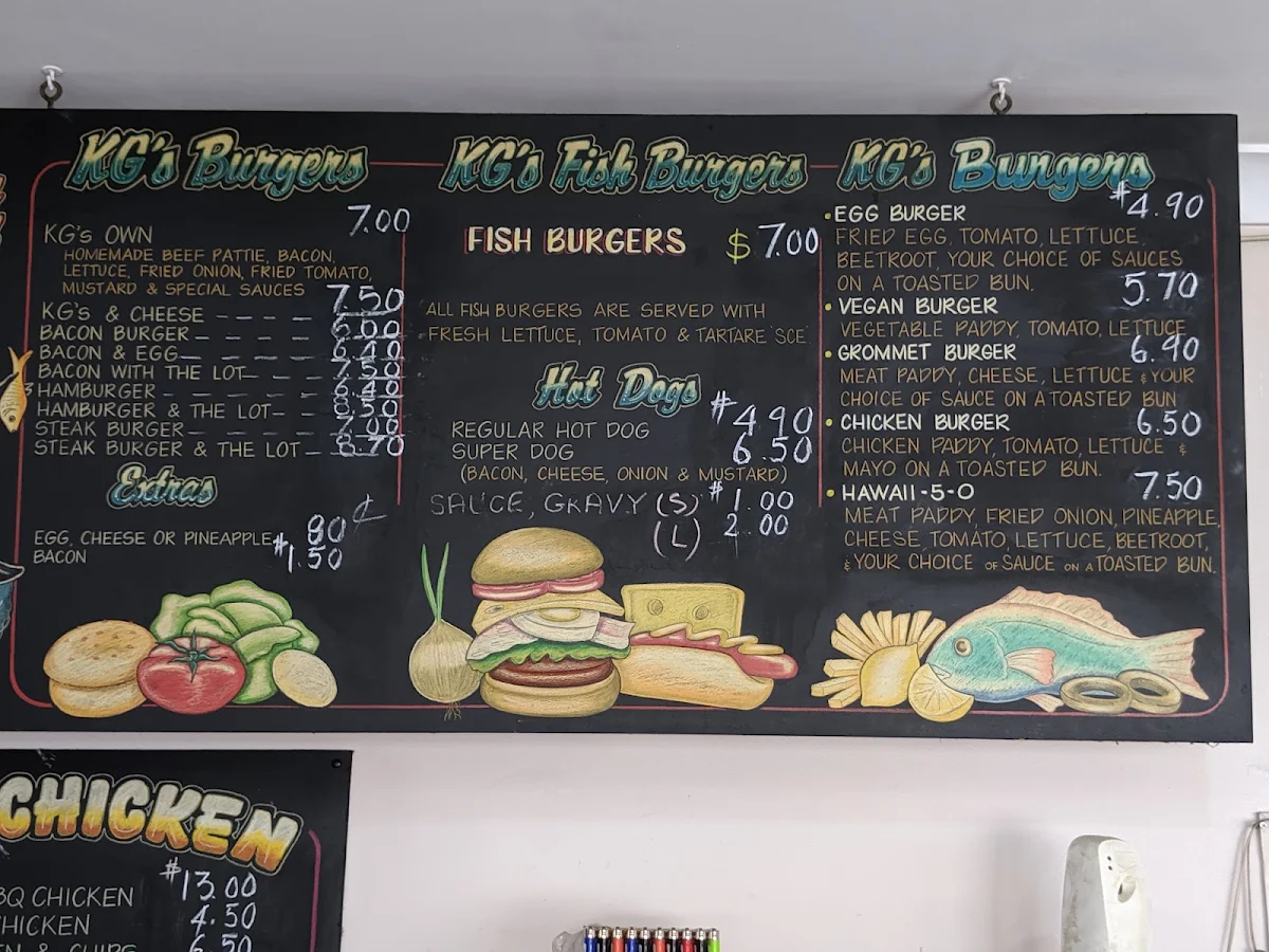 Menu, Kelvin Grove Seafood and Takeaway