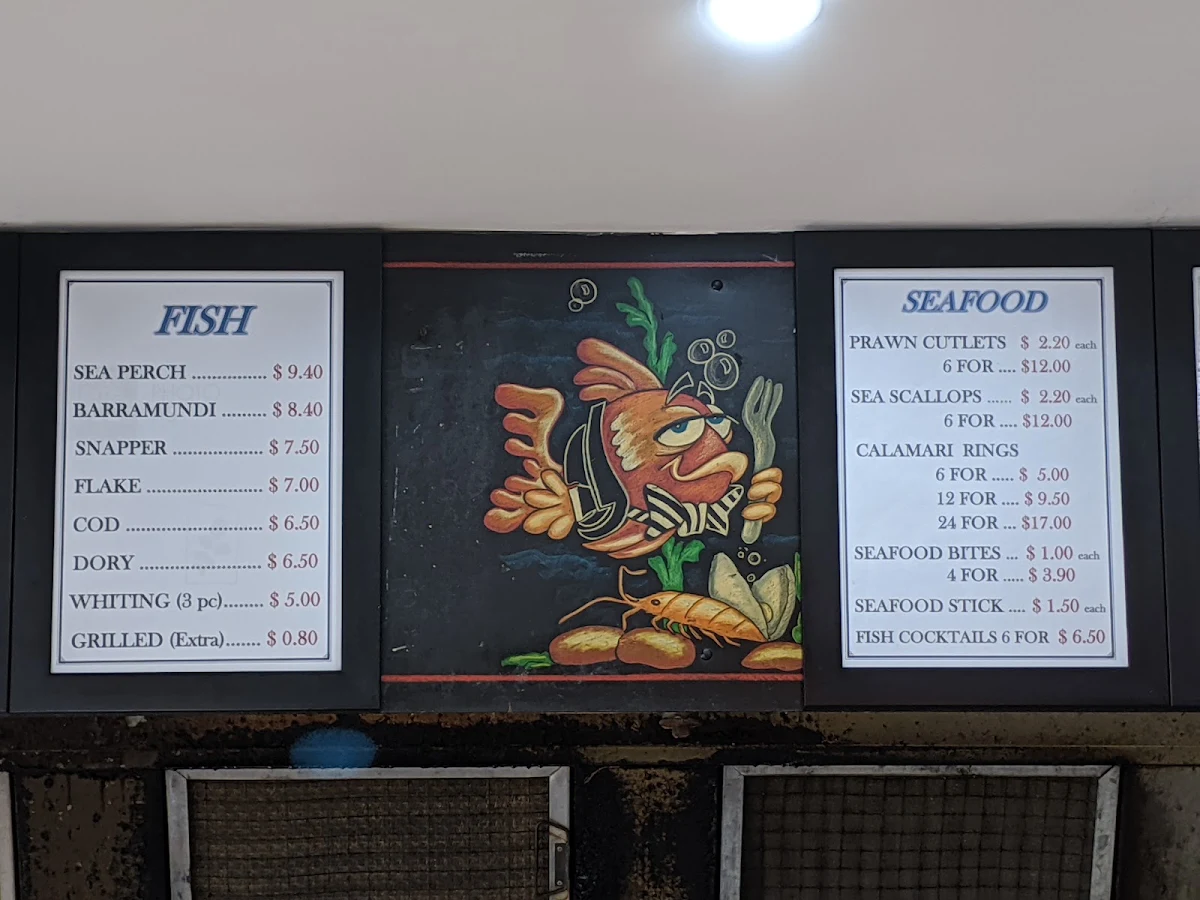 Menu, Kelvin Grove Seafood and Takeaway