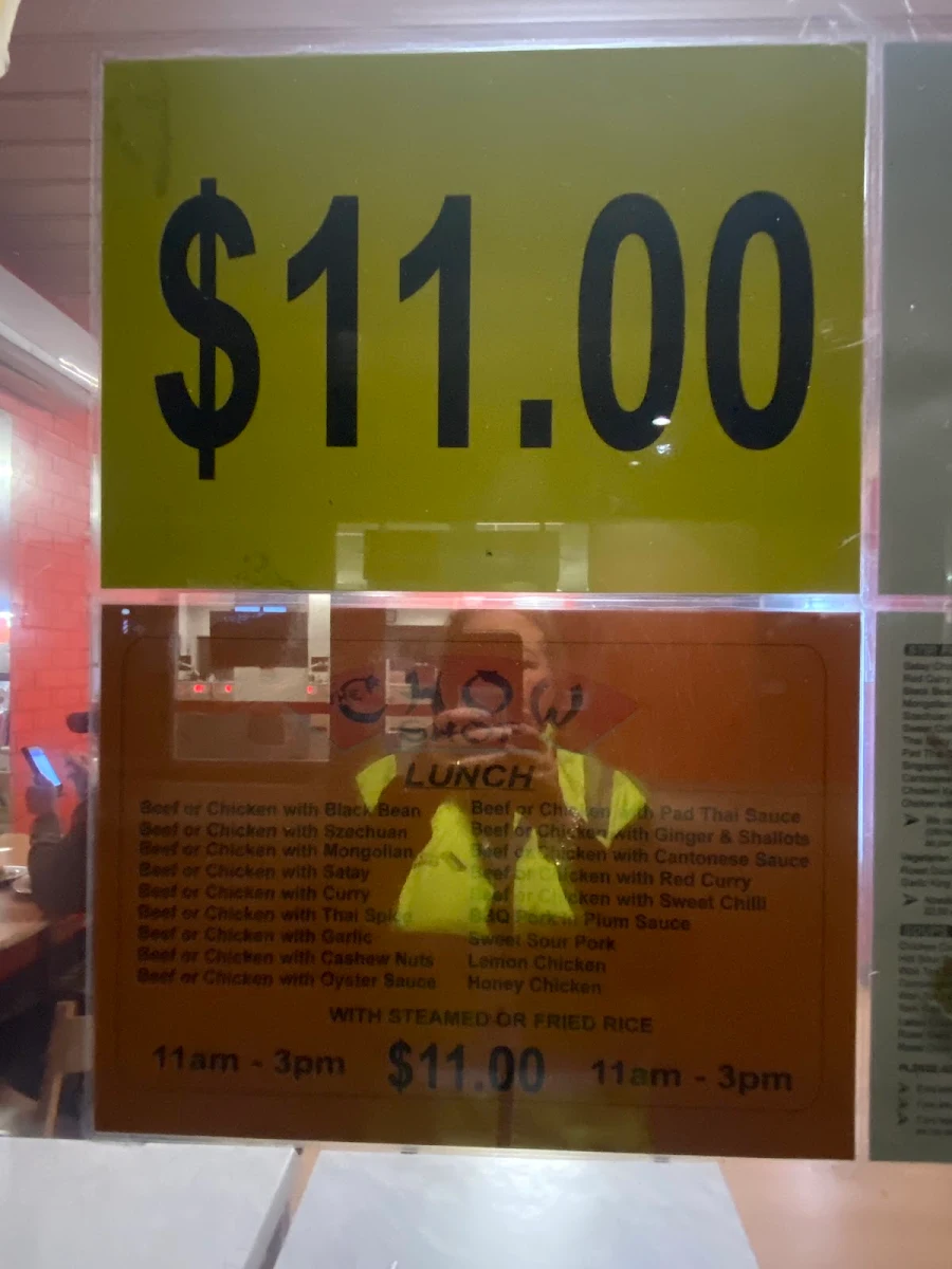 Menu, The Chow Shop