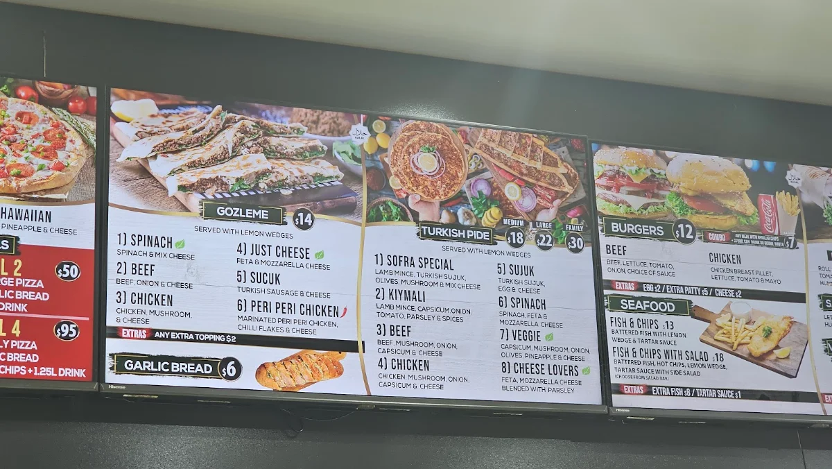 Menu, Taste of Sofra Guildford