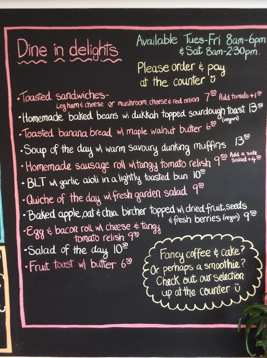 Menu, Larder & Thyme Ferntree Gully